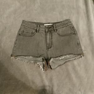 grey denim shorts